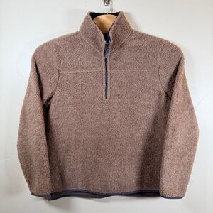 Carbon2Cobalt Wooly Sherpa Fleece Quarter Zip Pullover Men's Medium Brown Cozy